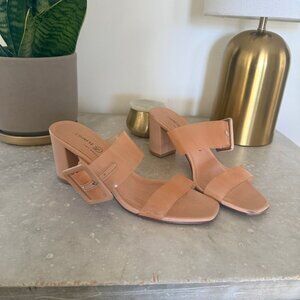 Chinese Laundry Block Heel Sandals- Peachy Nude Color